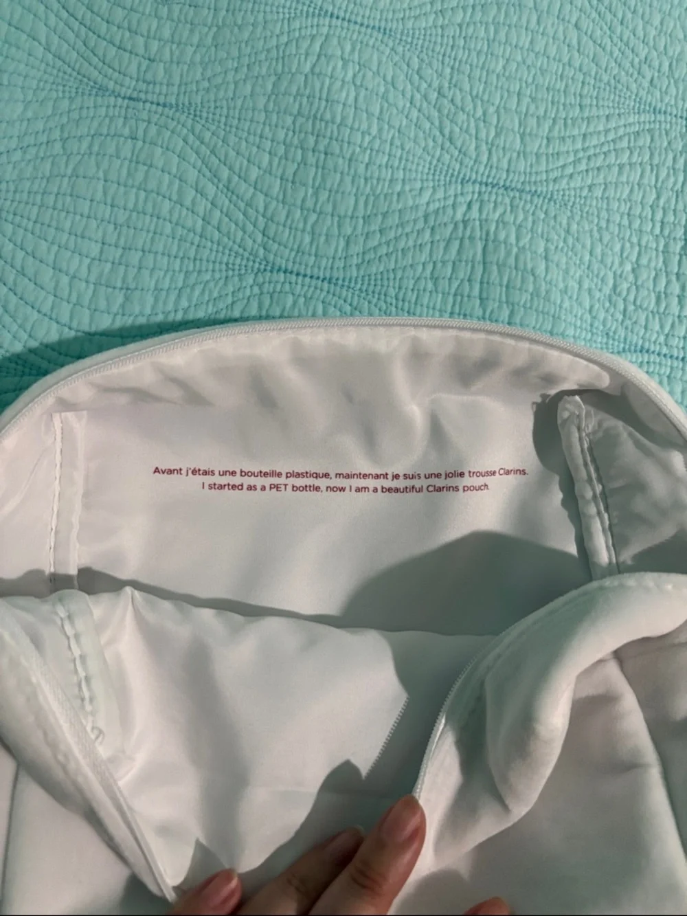 Clarins Cosemetics Pouch (made of 100% recycled fibers)